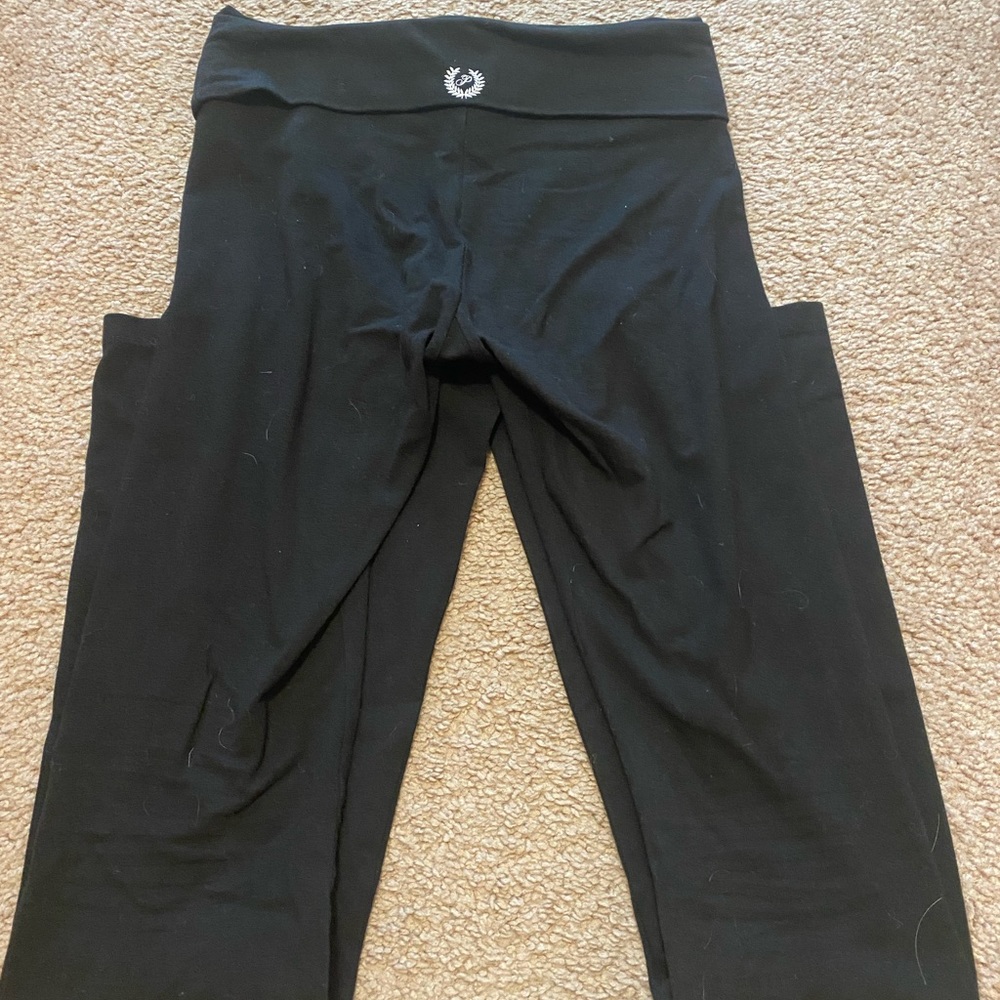 PINK black flared fold over leggings